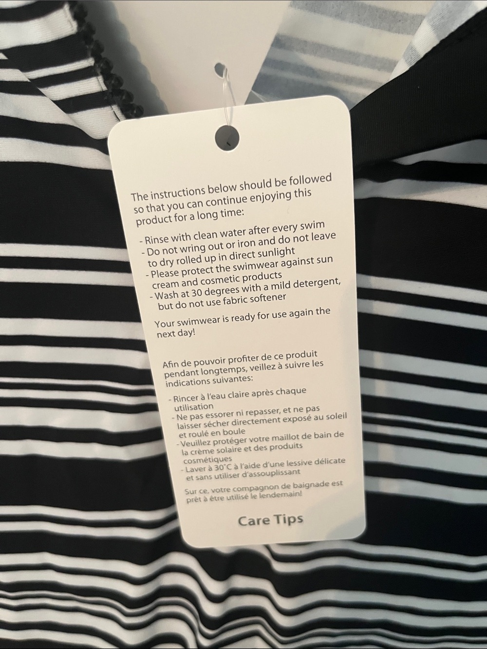 Ulla Popken Black and White Striped Women’s Swim Rashguard - Picture 4 of 5